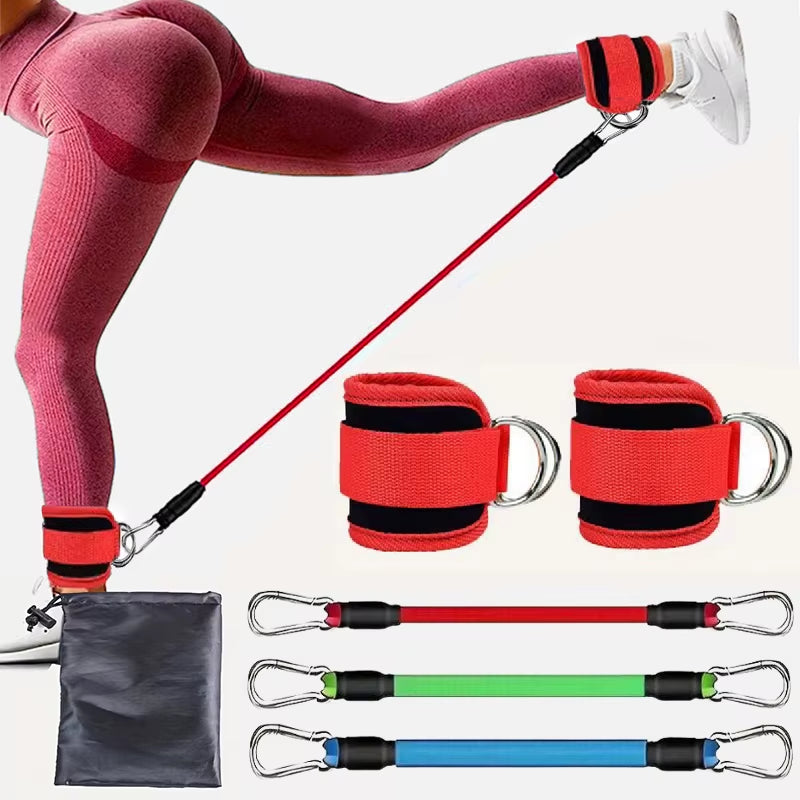 Ultimate Resistance Band Set with Ankle Straps for Versatile Workout and Fitness Training - Perfect for Men and Women
