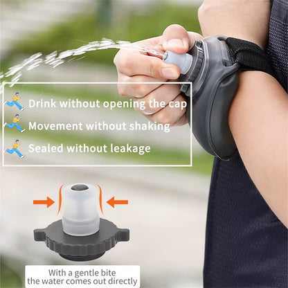 Stay Hydrated On-the-Go: Adjustable Outdoor Portable Running Wrist Water Bottle for Fitness Enthusiasts