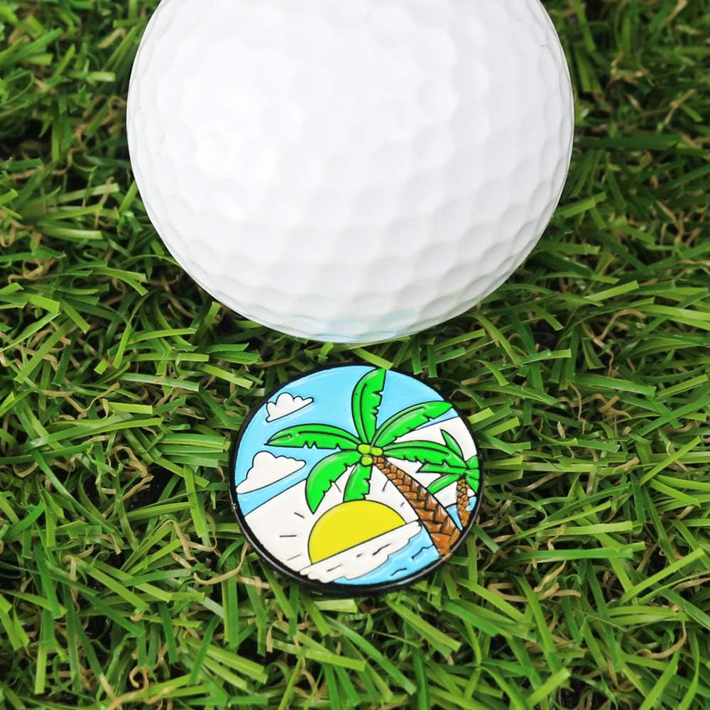 Lot of 10 Golf Ball Markers Assorted Patterns - Soft Enamel Technique