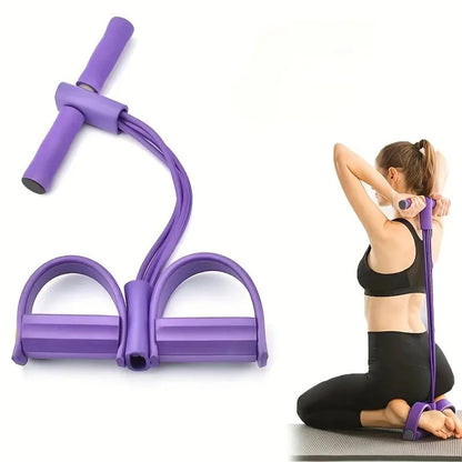 Elevate Your Fitness Routine with the 1Pc 6-Tube Elastic Yoga Pedal Pull Resistance Band - Perfect for Abdominal, Waist, Arm, and Leg Stretching!