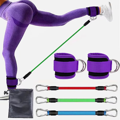 Ultimate Resistance Band Set with Ankle Straps for Versatile Workout and Fitness Training - Perfect for Men and Women