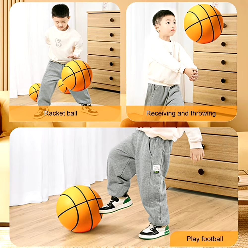 Discover the Bouncing Mute Ball: Indoor Silent Basketball for Kids - Lightweight, Safe, and Fun Sports Toy Available in Multiple Sizes!