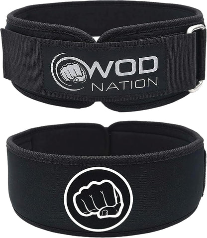 Weight Lifting Belt - 4 Inch Firm Support Nylon Weightlifting Belt for Deadlift, Squat & Powerlifting - Gym Belts for Men & Women - Great for Your Strength Training Equipment and Workout