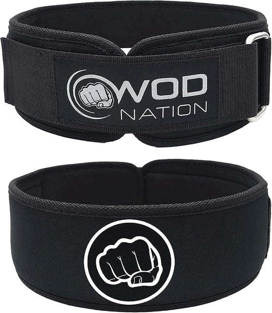Weight Lifting Belt - 4 Inch Firm Support Nylon Weightlifting Belt for Deadlift, Squat & Powerlifting - Gym Belts for Men & Women - Great for Your Strength Training Equipment and Workout