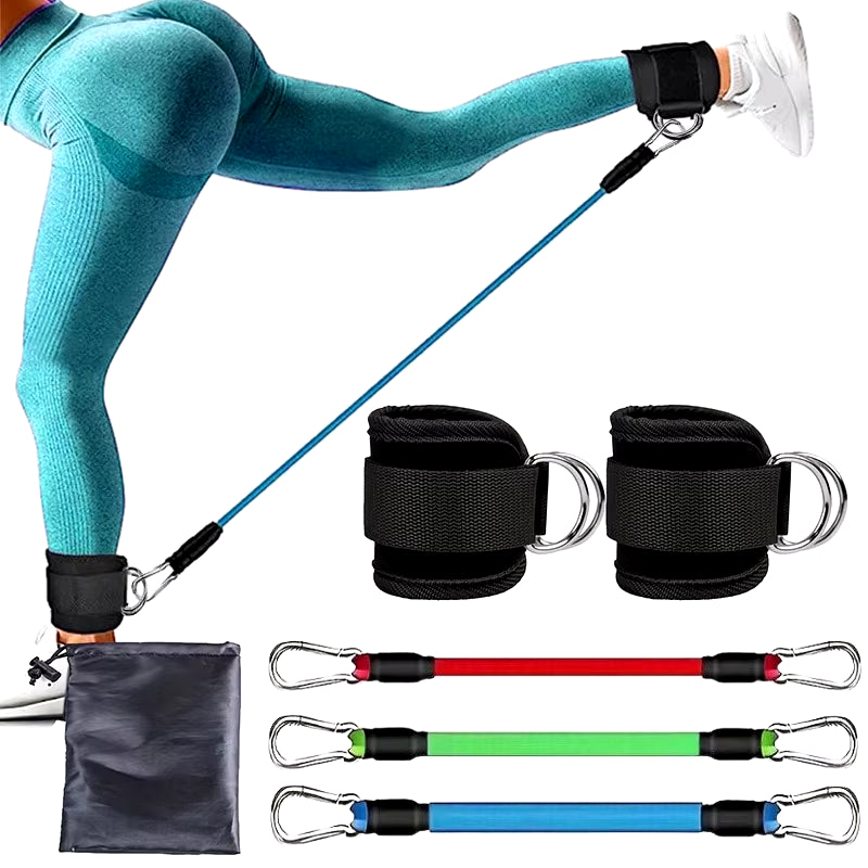 Ultimate Resistance Band Set with Ankle Straps for Versatile Workout and Fitness Training - Perfect for Men and Women