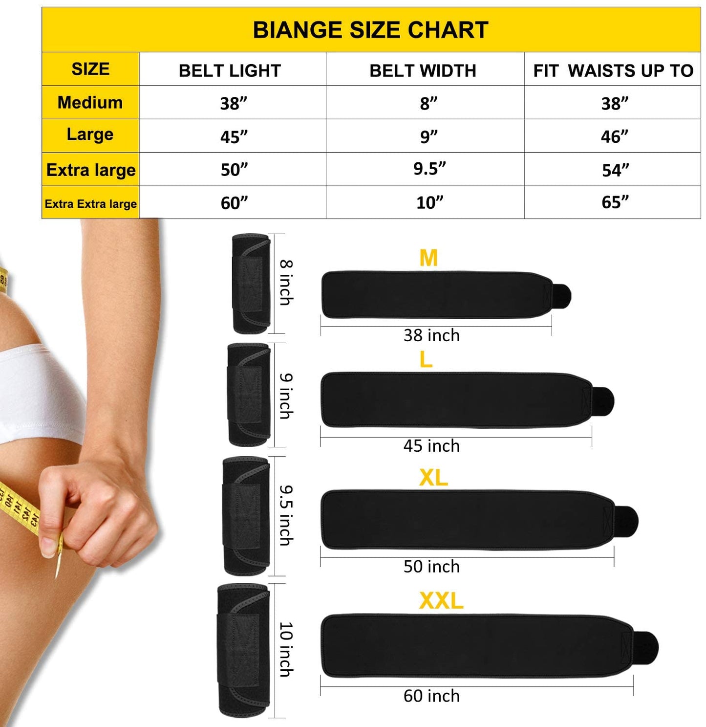 Biange Waist Trainer Sweat Belt Belly Band 
