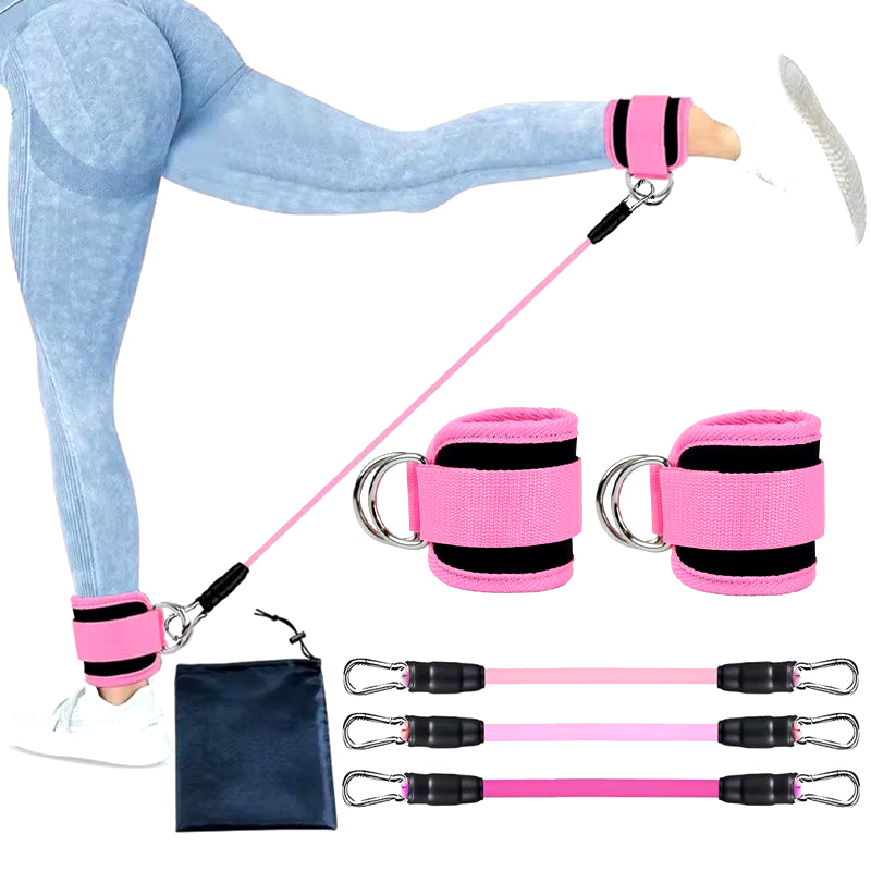 Ultimate Resistance Band Set with Ankle Straps for Versatile Workout and Fitness Training - Perfect for Men and Women