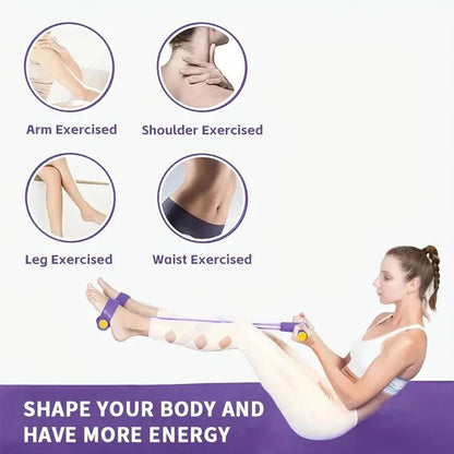 Elevate Your Fitness Routine with the 1Pc 6-Tube Elastic Yoga Pedal Pull Resistance Band - Perfect for Abdominal, Waist, Arm, and Leg Stretching!