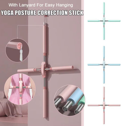 Transform Your Posture with the New Adjustable Yoga Pole - Open Shoulder Beauty Back Corrector Stick