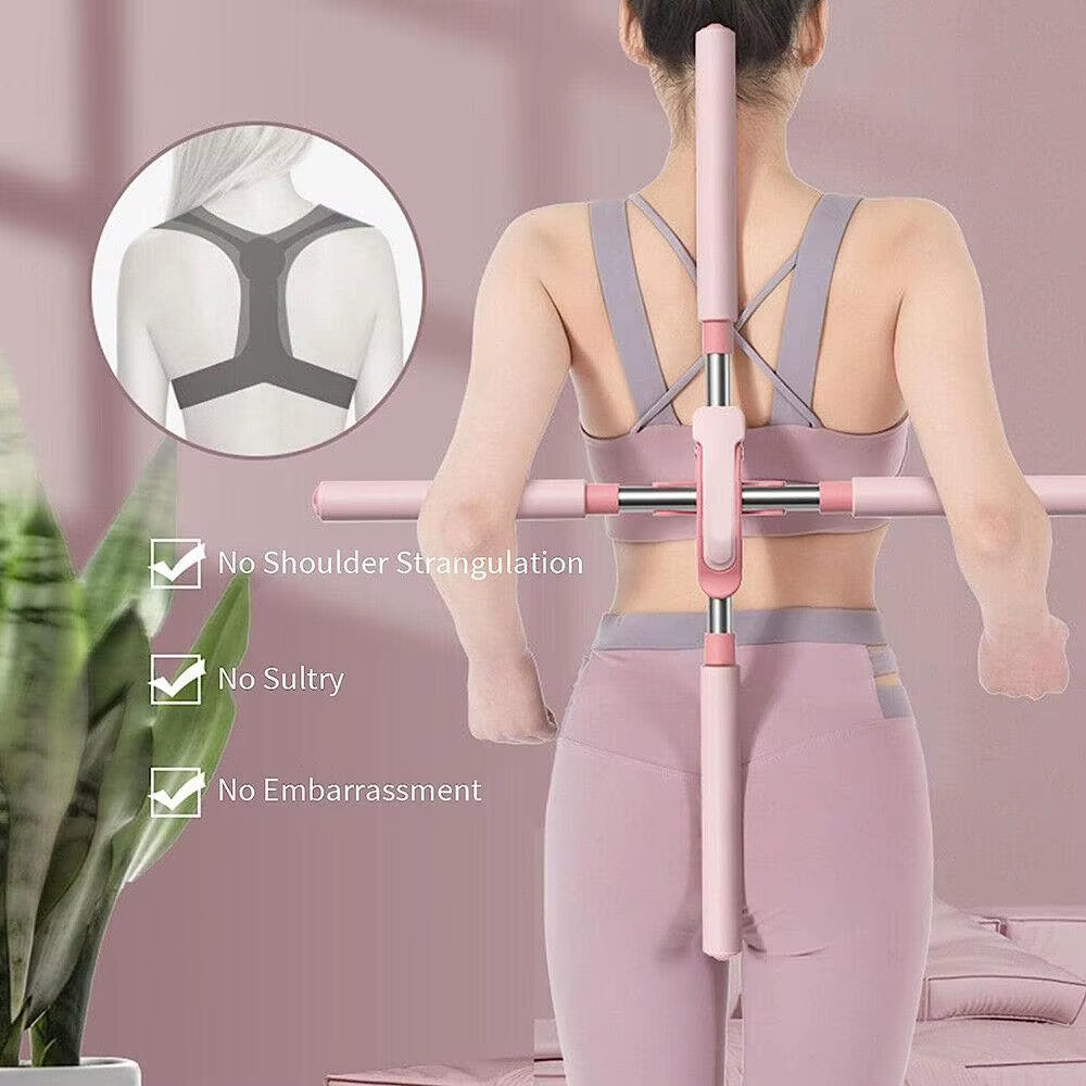 Transform Your Posture with the New Adjustable Yoga Pole - Open Shoulder Beauty Back Corrector Stick
