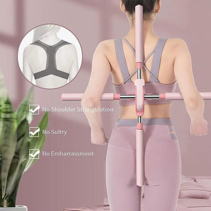 Transform Your Posture with the New Adjustable Yoga Pole - Open Shoulder Beauty Back Corrector Stick