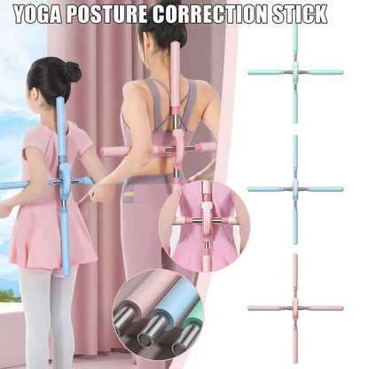 Transform Your Posture with the New Adjustable Yoga Pole - Open Shoulder Beauty Back Corrector Stick