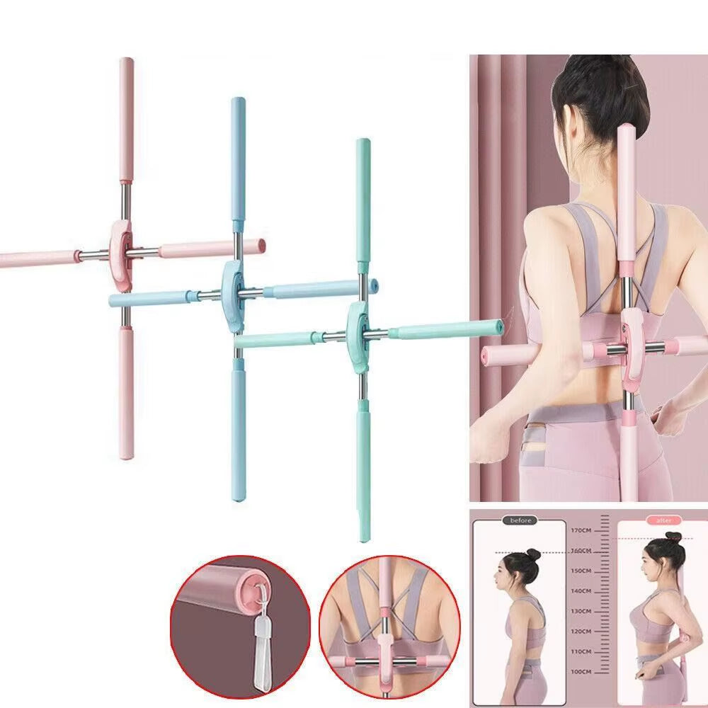 Transform Your Posture with the New Adjustable Yoga Pole - Open Shoulder Beauty Back Corrector Stick