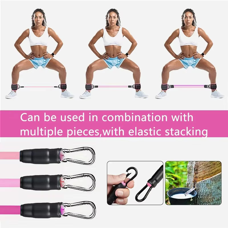 Ultimate Resistance Band Set with Ankle Straps for Versatile Workout and Fitness Training - Perfect for Men and Women